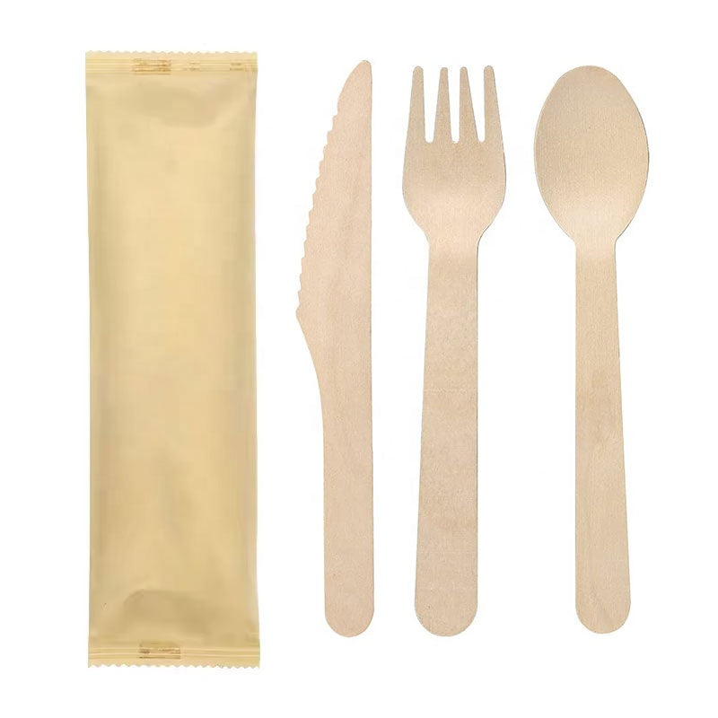 Individually Wrapped Wooden Cutlery Set